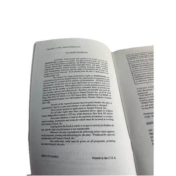 Vintage 1998 Barrymore A Play by William Luce-The Samuel French Theater - Picture 5 of 6